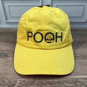 Disney Winnie the Pooh Baseball Cap Adult OSFM Yellow Embroidered Dad Hat NEW